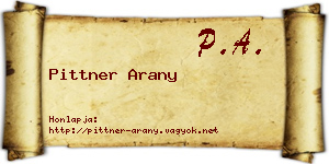 Pittner Arany névjegykártya